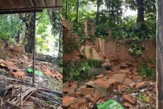 അടൂരില്‍ കനത്ത മഴയില്‍ സ്‌കൂള്‍ മതില്‍ ഇടിഞ്ഞുവീണു
